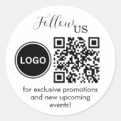 Volg ons met QR code Verpakking Ronde Sticker (Voorkant)