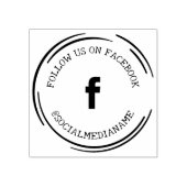Volg ons/mij op Facebook, Social Media Rubberstempel (Afrduk)