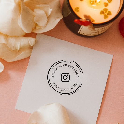 Volg ons/mij op Instagram, sociale media Rubberstempel