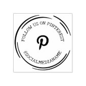 Volg ons/mij op Pinterest, Social Media Rubberstempel (Afrduk)