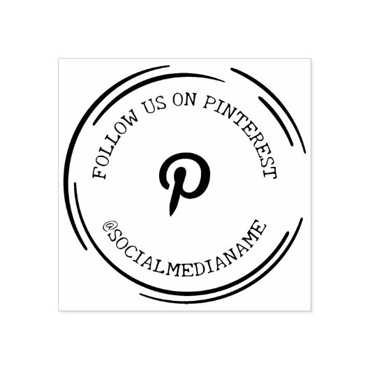Volg ons/mij op Pinterest, Social Media Rubberstempel (Afrduk)