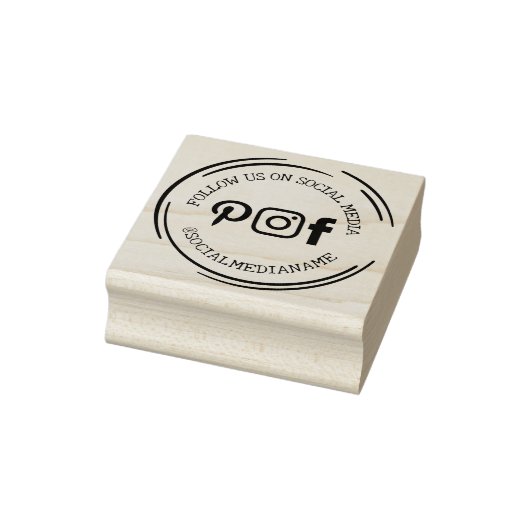 Volg ons/mij op social media rubberstempel (Stempel)