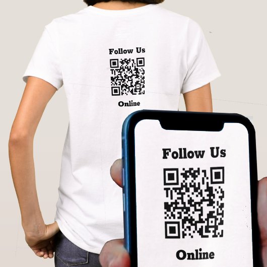Volg ons Online Bericht met QR Code T-Shirt