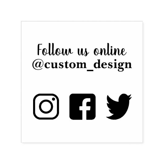 Volg ons op de rubber stempel van sociale media (Design)
