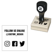 Volg ons op de rubber stempel van sociale media (Gestempeld)