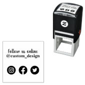 Volg ons op de rubber stempel van sociale media (In situ)