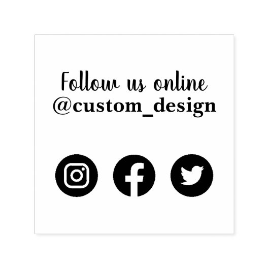 Volg ons op de rubber stempel van sociale media (Design)
