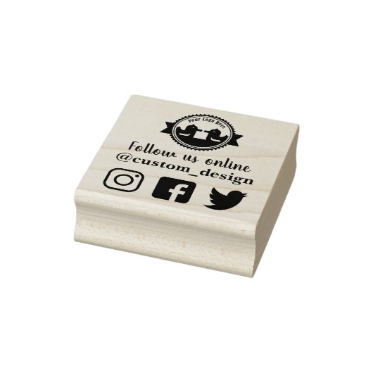 Volg ons op de rubber stempel van sociale media (Stempel)