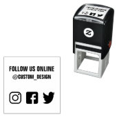 Volg ons op de rubber stempel van sociale media (In situ)