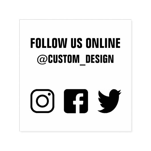 Volg ons op de rubber stempel van sociale media (Design)