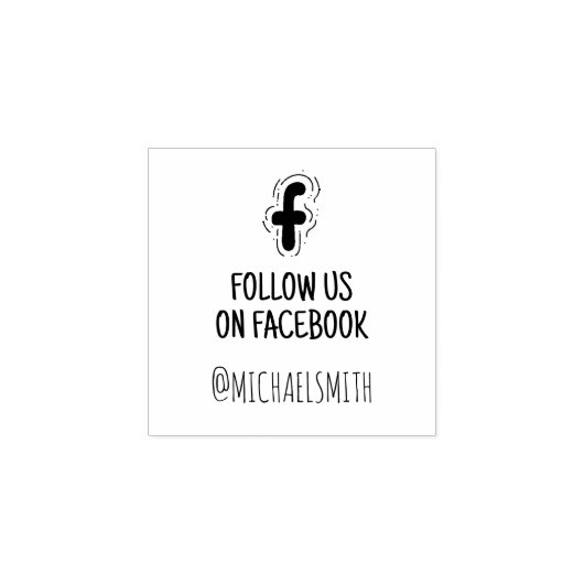 Volg ons op Facebook, sociale media Rubberstempel (Afrduk)