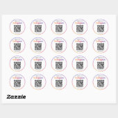 Volg ons op Ingebouwde Sociale Media QR Code Ronde Sticker (Vel)