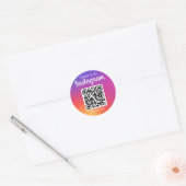 Volg ons op Ingebouwde Sociale Media QR Code Ronde Sticker (Envelop)