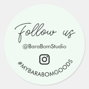 Volg ons op Instagram-pakketsticker Ronde Sticker