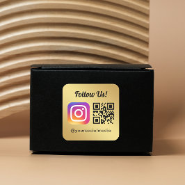 Volg ons op Instagram Sociale Media QR Code Eenvou Vierkante Sticker