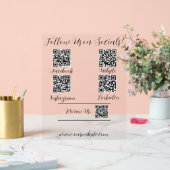 Volg ons op Social Media Acryl Sign Acryl Bord (Huwelijk)