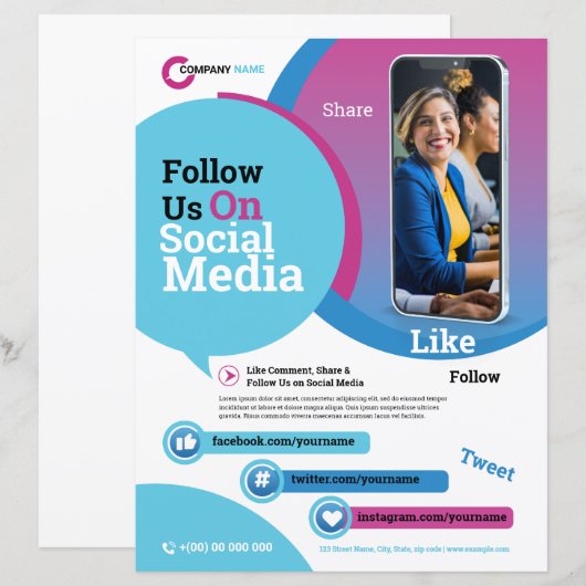 Volg ons op social media brochure (Voorkant / Achterkant)