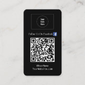 Volg ons op Social Media QR Code Black Visitekaartje (Voorkant)