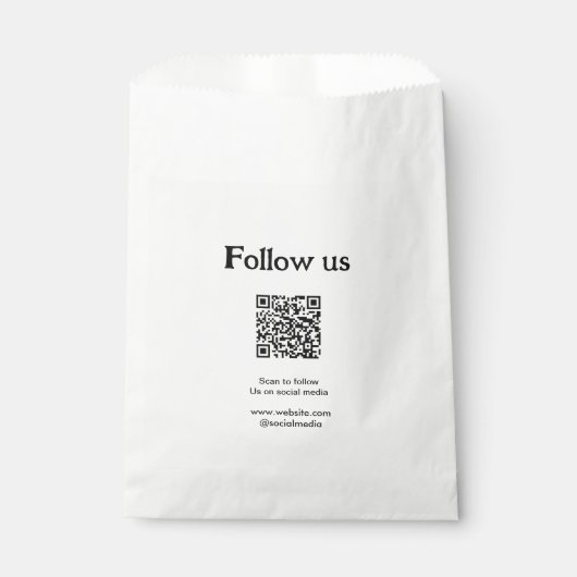 Volg ons op sociale media scan QR-code om te volge Bedankzakje (Voorkant)