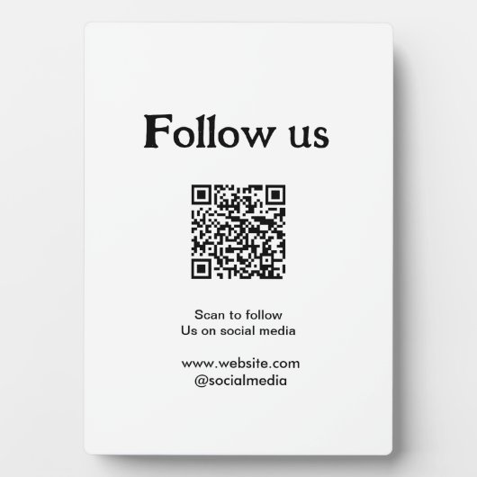 Volg ons op sociale media scan QR-code om te volge Fotoplaat (voorkant)