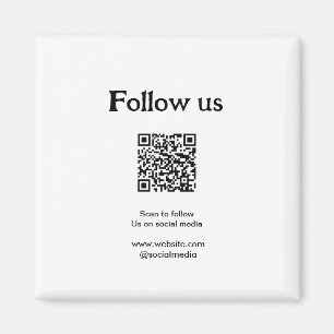 Volg ons op sociale media scan QR-code om te volge Magneet