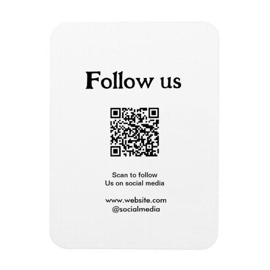 Volg ons op sociale media scan QR-code om te volge Magneet (Verticaal)