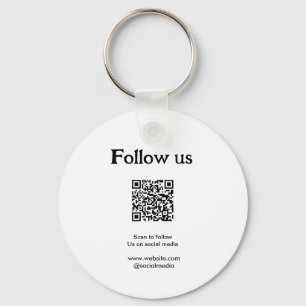 Volg ons op sociale media scan QR-code om te volge Sleutelhanger