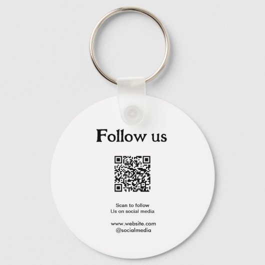 Volg ons op sociale media scan QR-code om te volge Sleutelhanger (Voorkant)