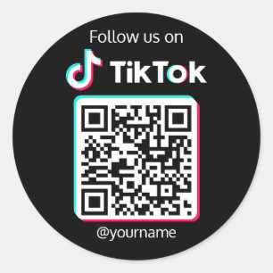 Volg ons op TikTok Social Media QR Code Ronde Sticker
