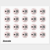 Volg ons Roze Blush Ronde Sticker (Vel)