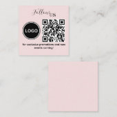 Volg ons Roze Blush Vierkante Visitekaartje (Voorkant / Achterkant)