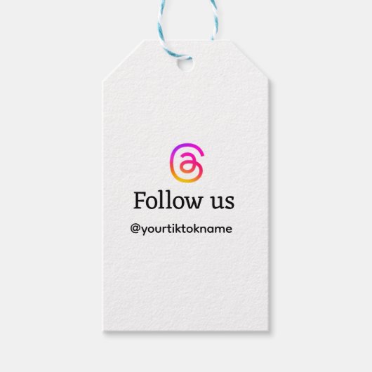 volg ons thread gebruikersnaam social media voeg Q Cadeaulabel (Voorkant)