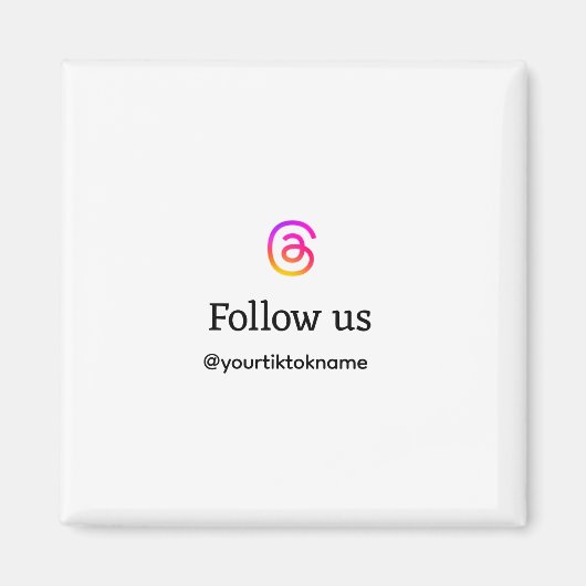 volg ons thread gebruikersnaam social media voeg Q Magneet (Voorkant)