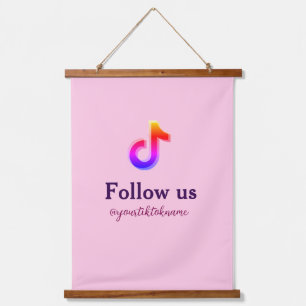 volg ons tiktok gebruikersnaam social media voeg Q Hangend Wandkleed