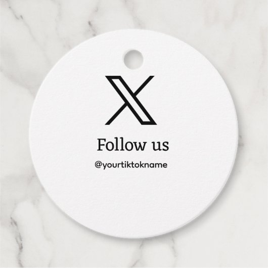 volg ons twitter X gebruikersnaam social media voe Bedankjes Labels (Voorkant)