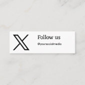 volg ons twitter X gebruikersnaam social media voe Mini Visitekaartje (Voorkant)