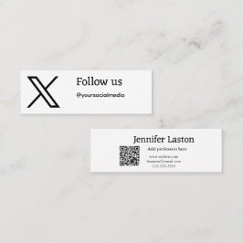 volg ons twitter X gebruikersnaam social media voe Mini Visitekaartje
