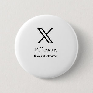 volg ons twitter X gebruikersnaam social media voe Ronde Button 5,7 Cm