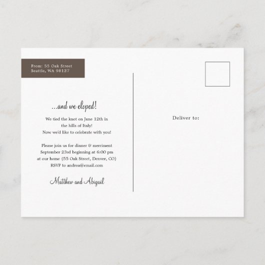 Volg onze foto van het hart aankondigingskaart (Achterkant)