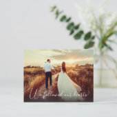 Volg onze foto van het hart aankondigingskaart (Staand voorkant)