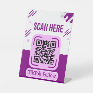 Volg op TikTok QR Code Bord TikTok Volgen Reclamebord Met Voetstuk