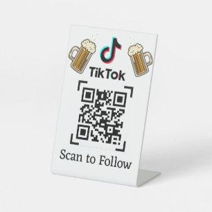 Volg op TikTok QR-code TikTok Volg Bar Reclamebord Met Voetstuk