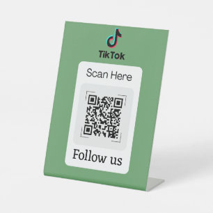 Volg op TikTok QR-codebord TikTok Volg Reclamebord Met Voetstuk