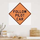 Volg pilootauto bord poster (Keuken)