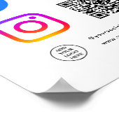 Volg Scan Maak Contact met Ons QR Code Logo Hier Poster (Hoek)