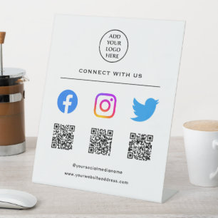 Volg Scan Me Maak Verbinding Met Ons QR Code Uw Lo Reclamebord Met Voetstuk