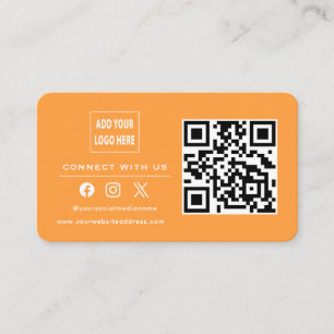 Volg Scan om verbinding met ons te maken Neon Oran Visitekaartje