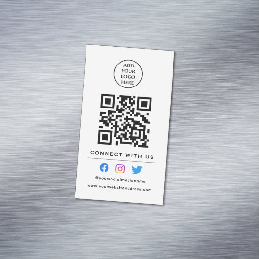 Volg Scan om verbinding met ons te maken QR-code U Magnetisch Visitekaartje (Voorbeeld)