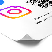 Volg Scan Verbind Ons Met Ons QR Code Social Media Poster (Hoek)
