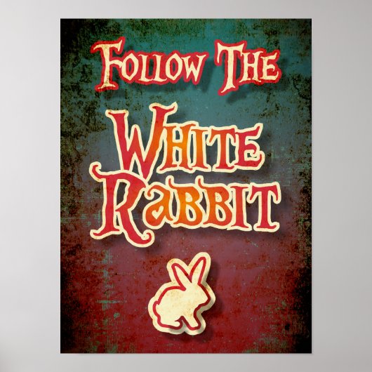 Volg The White Rabbit leuke en grappige typografie Poster (Voorkant)